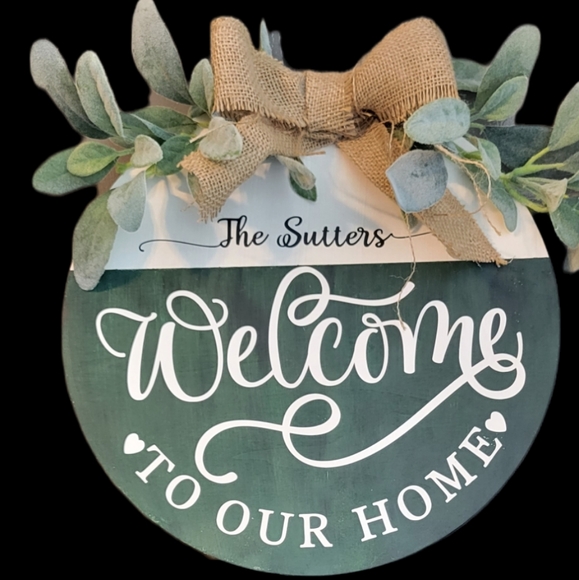 Custom Door Signs 12" round hand painted by We Think Pink Boutique - Picture 1 of 1